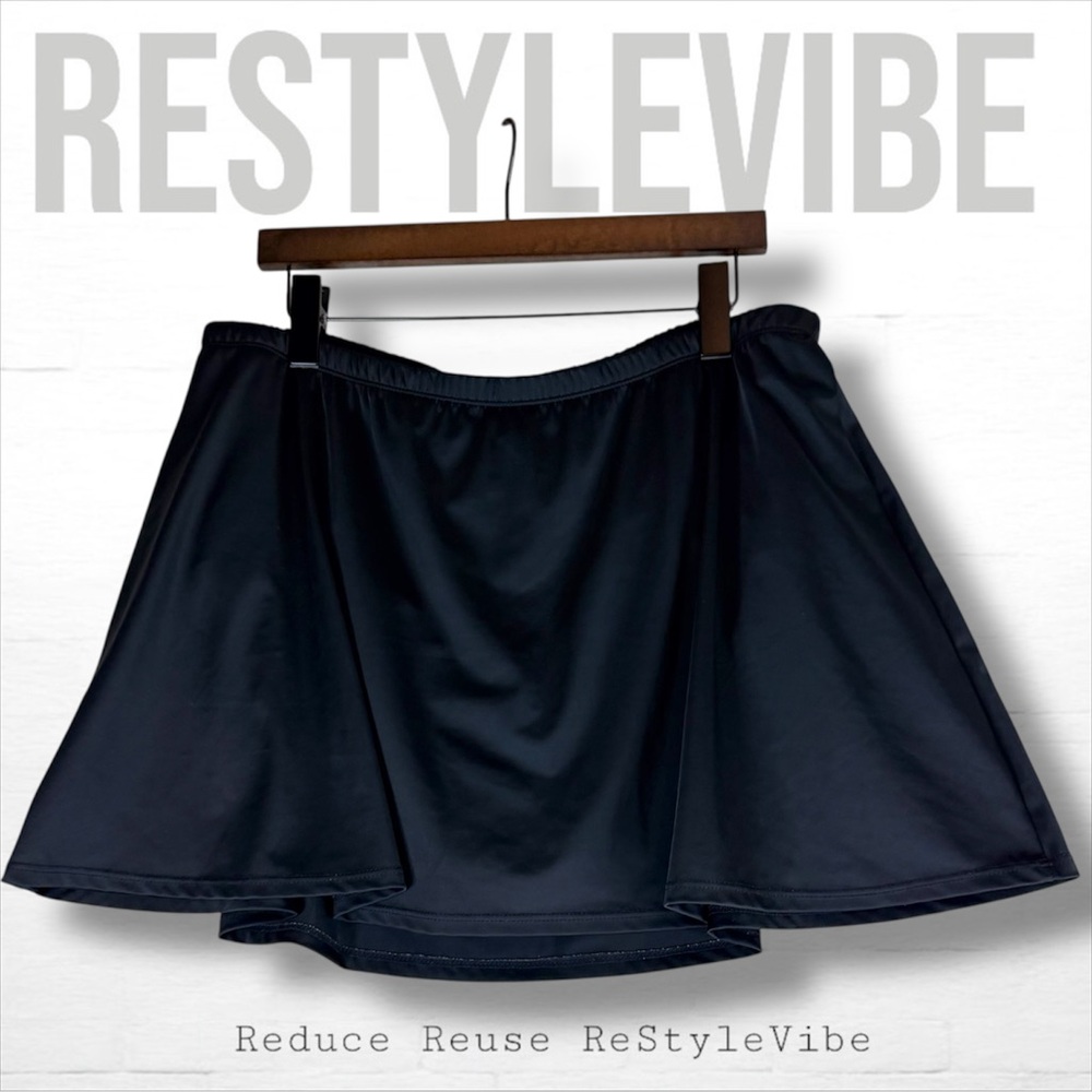 SWIMSUITS FOR ALL Women’s Size 22 Swim Skirt Bottoms Brief Black High Rise Fit